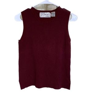 Women’s Wine Red‎ Knit Mock Neck
Sweater Tank Top